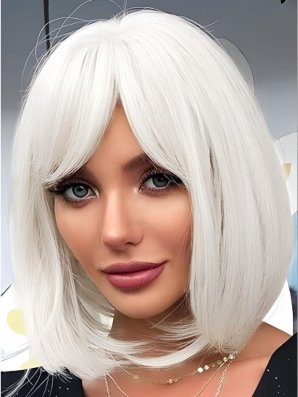 White Short Bob Halloween Costume Wigs